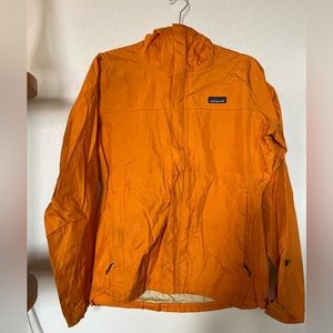 Patagonia orange rain coat